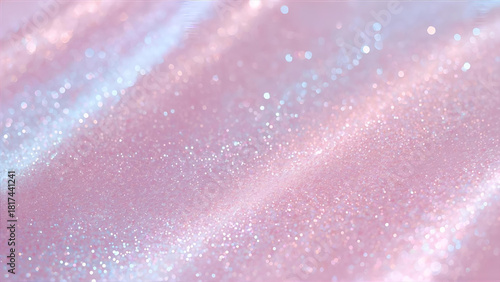 Dreamy Pink Glitter Waves with Iridescent Bokeh and Soft Pastel Lighting