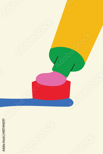 Design wall art toothpaste brush unique