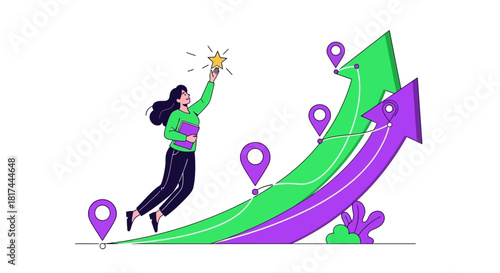 Reaching for Success A Journey of Growth and Achievement with a Star