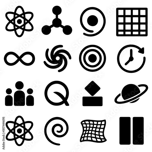 Scientific Symbols Set: A collection of various scientific symbols, offering a glimpse into the diverse language of science and discovery.