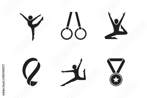Gymnastics and athletic achievement icons