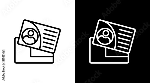 Business Card With Icon Set Design