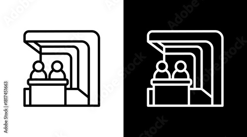 Trade Show Booth With Icon Set Design