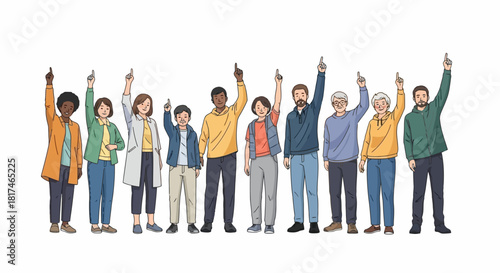 A Diverse Group of People Raising Their Hands in Agreement or to Ask a Question