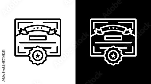 Certificate With Icon Set Design