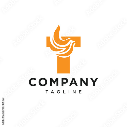 Letter T Fire Bird Logo Icon Vector