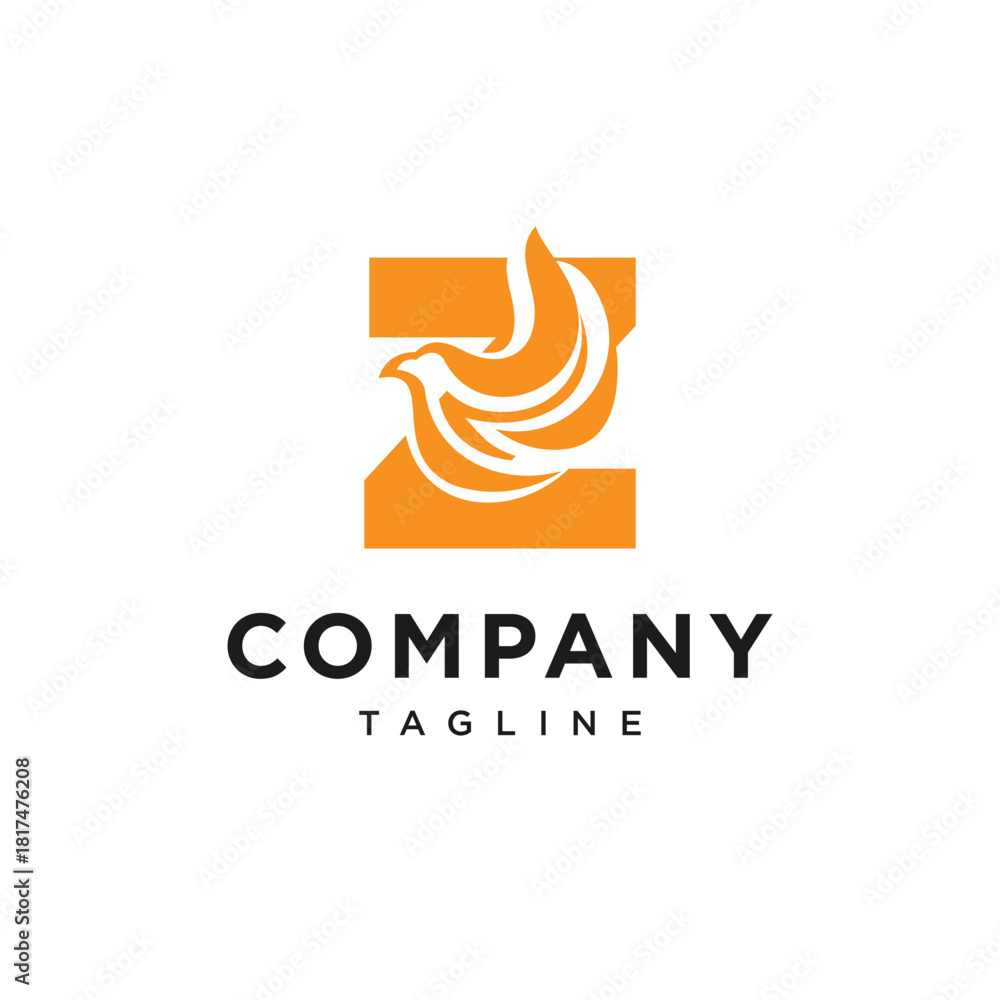 Fototapeta premium Letter Z Fire Bird Logo Icon Vector