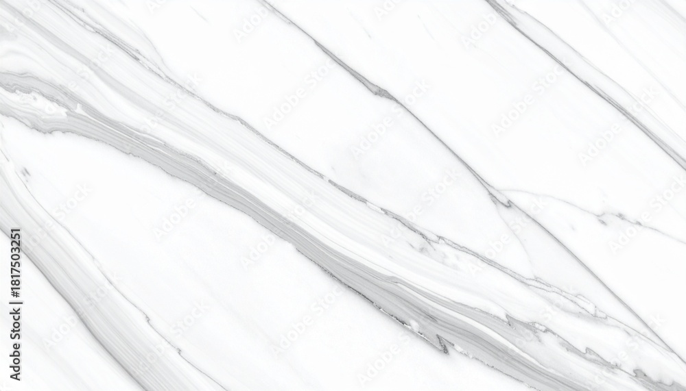 Obraz premium White marble surface with elegant grey diagonal veins and a smooth texture for design projects.