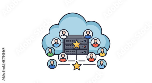 cloud computing network connecting people providing shared resources for seamless collaboration and efficient data management perfect for it solutions