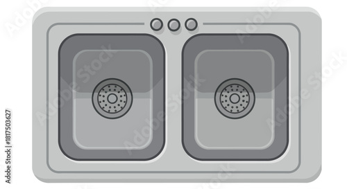 double kitchen sink a modern stainless steel basin with two compartments perfect for dishwashing food preparation and home renovation projects clean design.