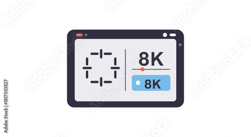Illustrating 8K resolution technology for visual clarity on a monitor screen showcasing image enhancement ideal for presentations on advanced displays.