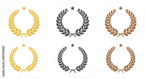 laurel wreath award laurel wreath award graphics for achievement presentation success symbols on white perfect for branding gold bronze and black