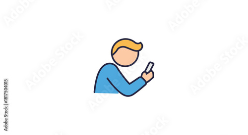 Man using smartphone browsing social media content connected to the digital world for online communication networking and mobile technology lifestyle