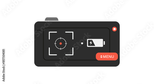 modern camera interface display showing battery level  focus perfect for illustrating digital photography apps and innovative technology