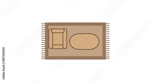 room interior design staging furniture of a room layout including chairs and tables on a rug visualizing interior for residential living spaces