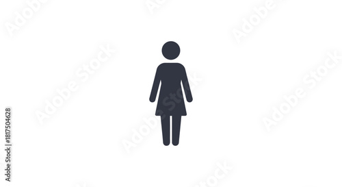 Woman icon graphic of a woman symbol perfect for gender equality campaigns or public information leaflets about restroom signs and social issues.