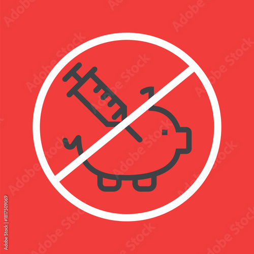 No animal cruelty no experiments on animals isolated icon. Vector flat graphic design illustration
