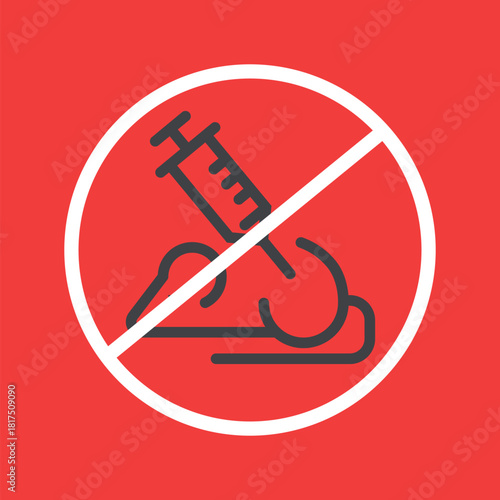 No animal cruelty no experiments on animals isolated icon. Vector flat graphic design illustration