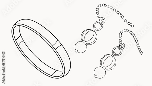 “Antique jewellery vector illustration inspired by traditional South Asian craftsmanship, engraved textures, vintage gold tones (flat colors), ornate symmetrical details, clean vector outline, scalabl