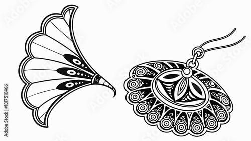 “Mandala-inspired jewellery vector design with radial symmetry, intricate line-work, ornamental rings, flat gold tones, highly detailed yet clean vector accuracy.”