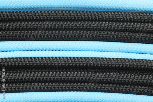 Close-up of silicone braided computer wires