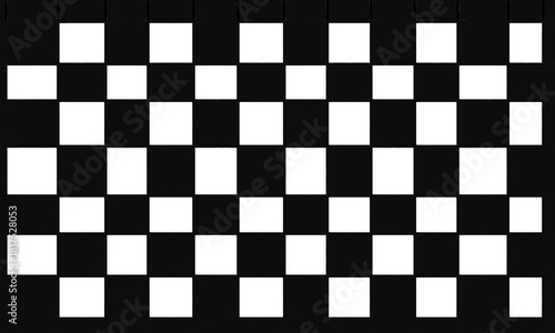 A neatly arranged black and white box illustration. A checkered pattern texture for designs and banners.
