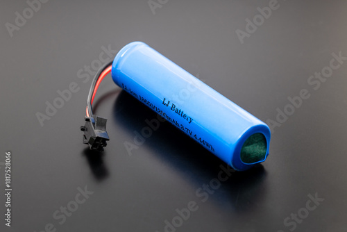 Blue lithium-ion battery, rechargeable battery.