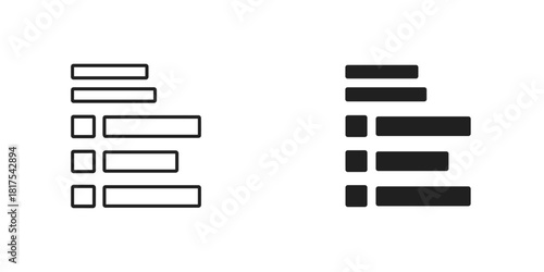 Outline and filled list menu icon, representing options or a menu, isolated on