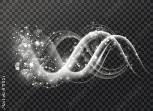 Snowstorm, wind, and frost. Wind and spray effect