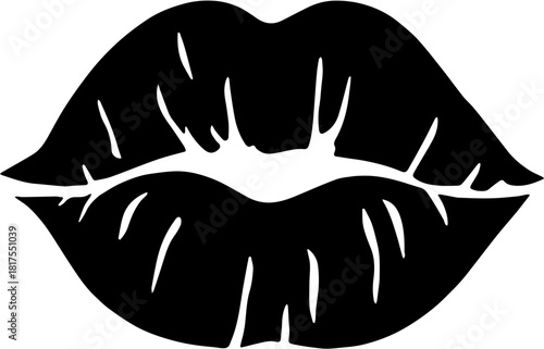 Illustration lips kiss design Shilouette 