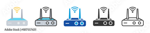 router icon set multi style various collection