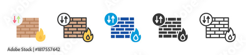 firewall icon set multi style various collection