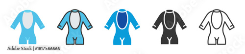 wetsuit icon set multi style various collection