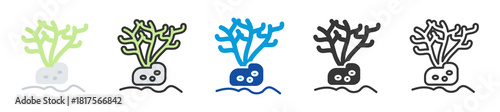 coral reef icon set multi style various collection