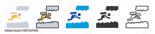 cave diving icon set multi style various collection