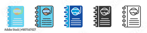 dive log icon set multi style various collection