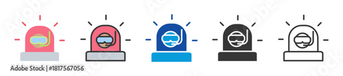 dive emergency icon set multi style various collection