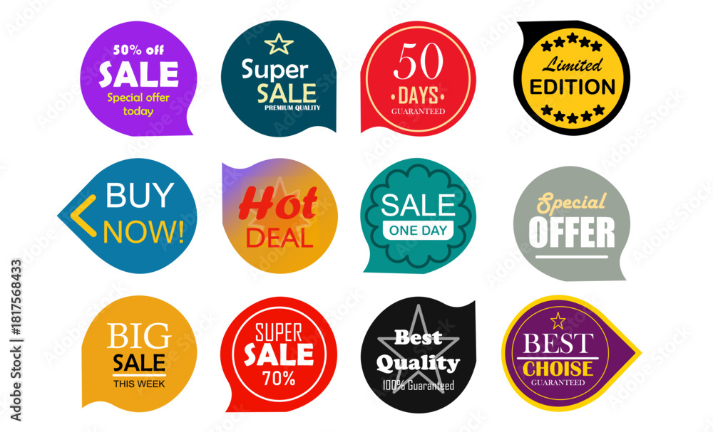 Fototapeta premium Sale Quality Badges Stock Vector