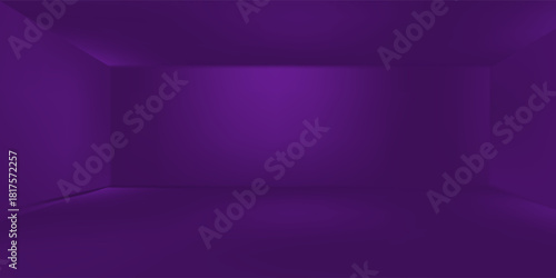 Stage cement floor and walls purple and gradient dark style studio room pattern