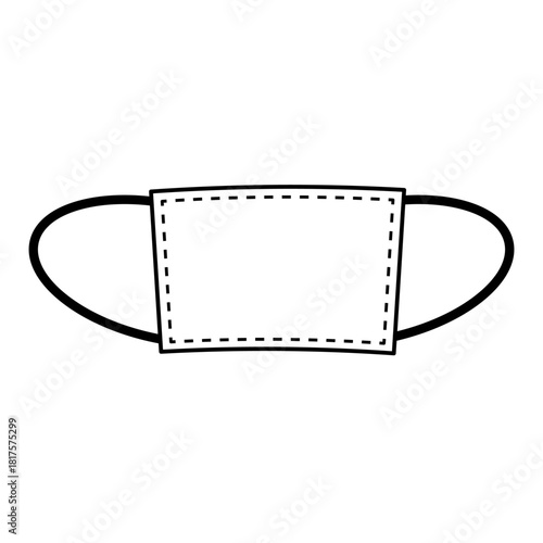 シンプルな不織布マスクのイラストアイコン