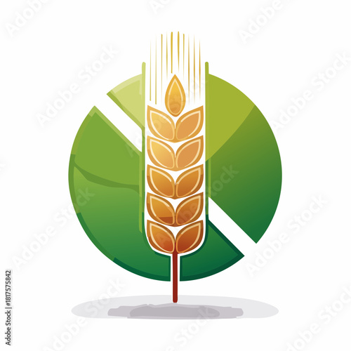 Gluten-Free Wheat Symbol A Clean, Modern Design for Dietary Awareness and Healthy Eating