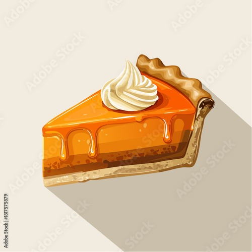 Sweet Pumpkin Pie Slice with Whipped Cream A Slice of Comfort