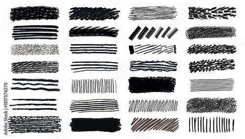 Wallpaper Mural Collection of various hand-drawn marker strokes and textures set Torontodigital.ca