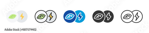 energy transition icon set multi style various collection