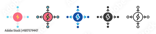 energy decentralized icon set multi style various collection