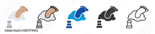 carbon footprint icon set multi style various collection