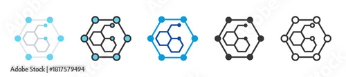 nanotehnology icon set multi style various collection
