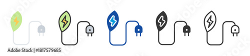 green energy icon set multi style various collection