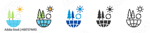 environmental impact icon set multi style various collection