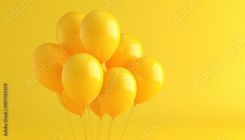 Exciting Launch Of Shopping Mall Website: Home Page Placeholder Featuring Yellow Round Balloons And Interface Elements